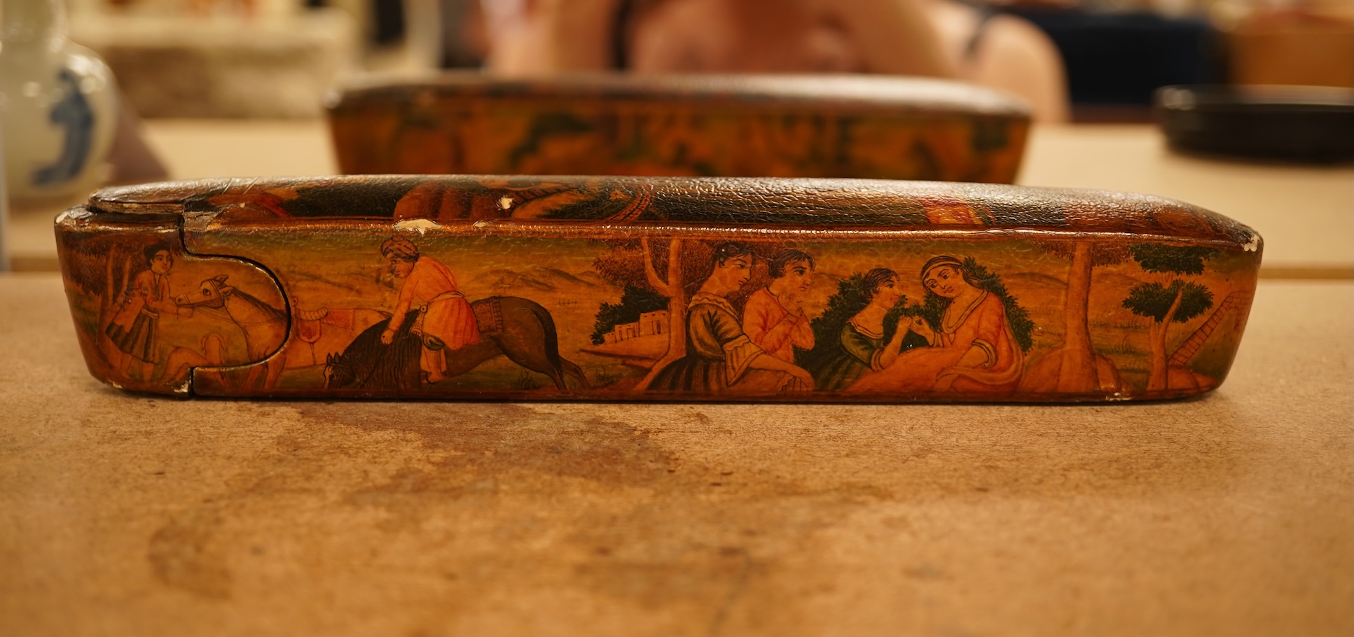 A 19th century Persian scribe’s pen box (qalamdan), 22.5cm long
